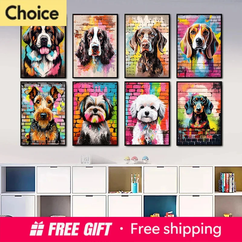 Resin Art Aesthetic - Cute Pet Dogs Graffiti Poster Prints