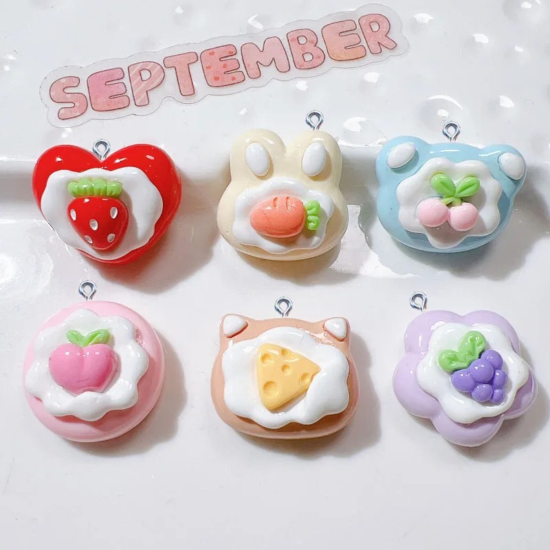 Resin Art Diy Kit - 10Pcs Simulation Cute Fruit Cake Resin