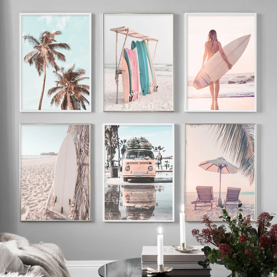 Resin Art Aesthetic - Sunny Beach Bus Surf Palm Trees