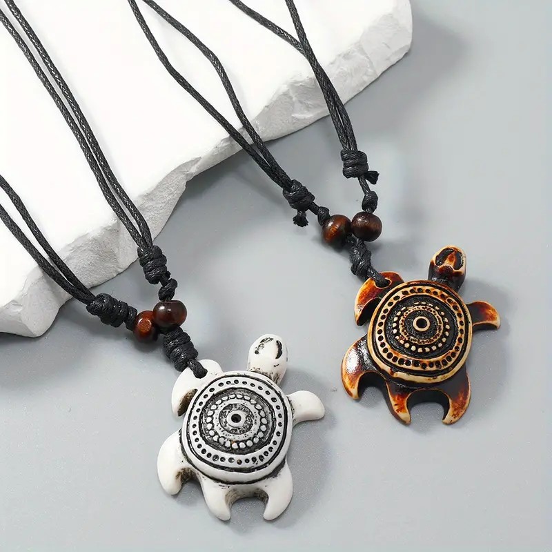 Resin Art Beach - Women Men's Carved Hook Turtle Charm
