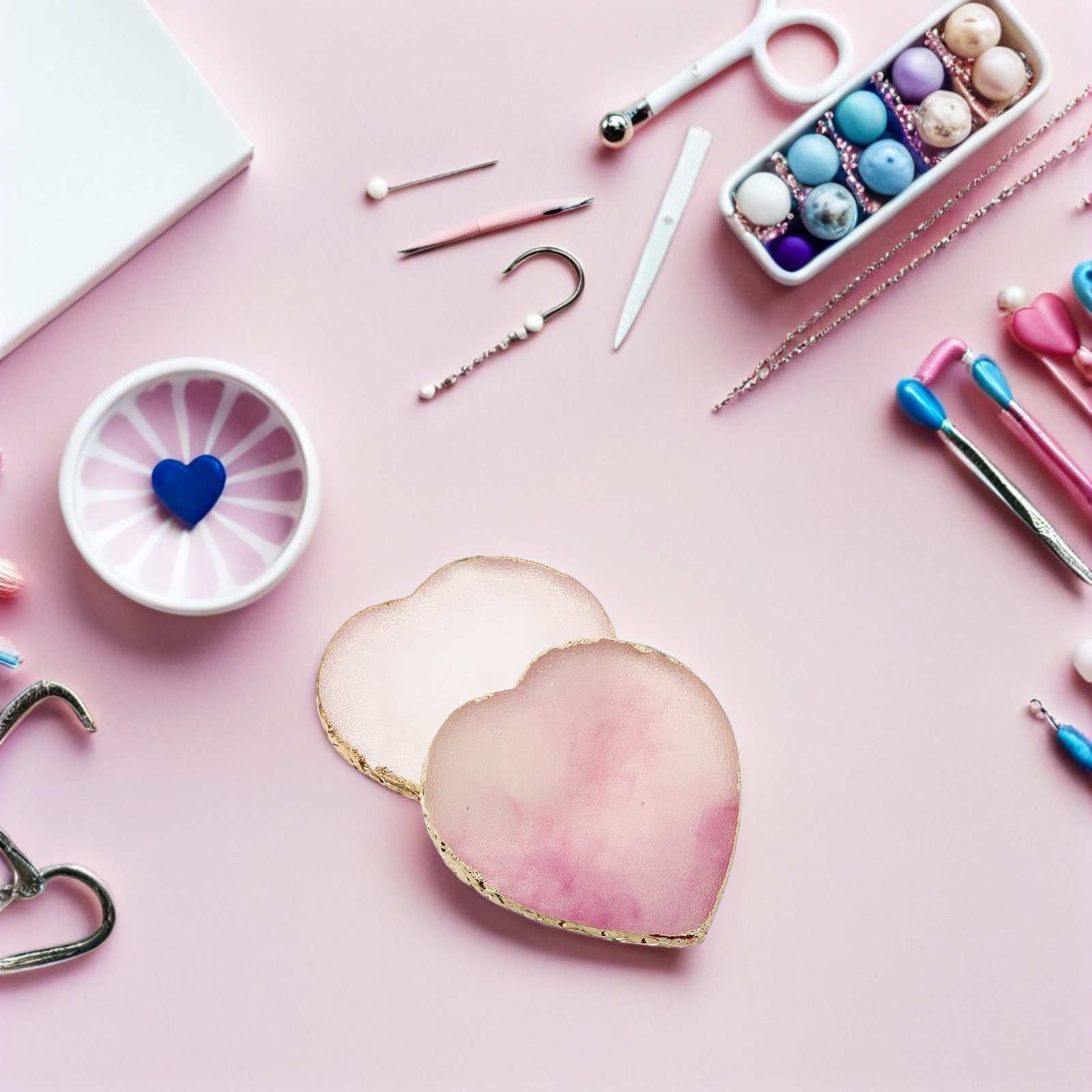 Resin Art Easy - 2Pcs Resin Nail Art Palette Heart