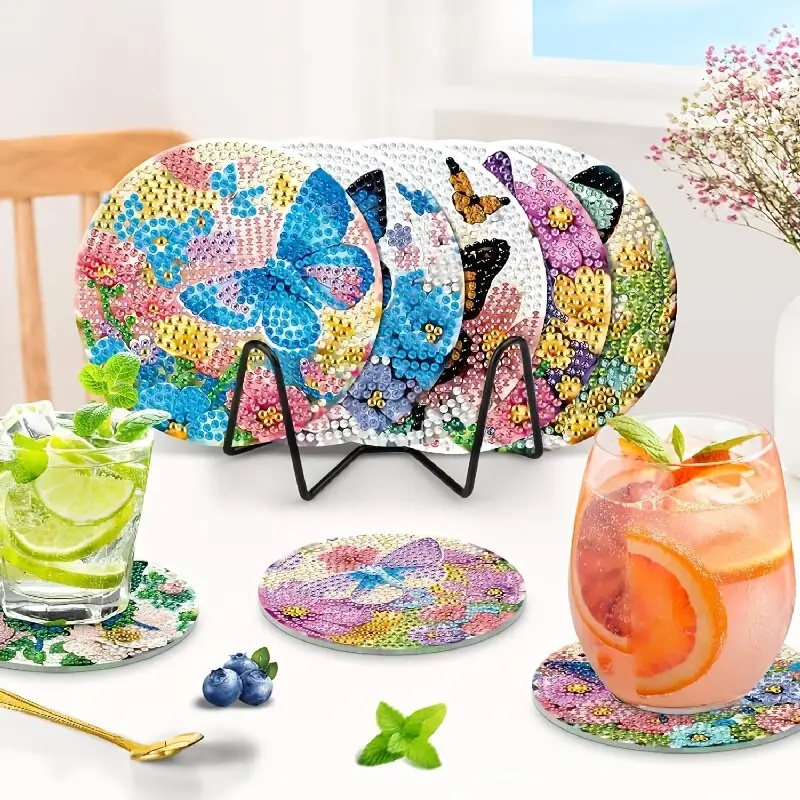 8 Pieces of Diamond Art Painti - Resin Art Coasters 评论和价格