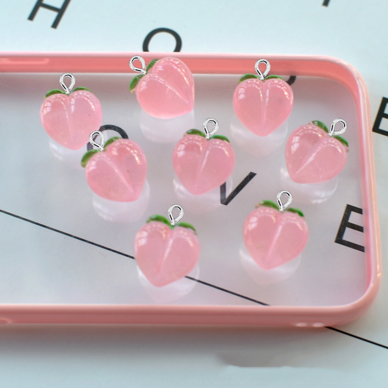 10Pcs New Transparent Peach Fl - Resin Art Earrings 评论和价格