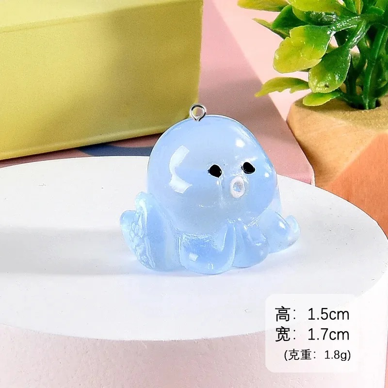 10pcs Cute 3D Luminous Octopus - Resin Art Earrings 评论和价格