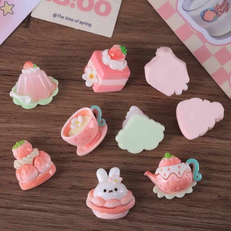 10pcs Cartoon sweet Pink serie - Resin Art Diy Kit 评论和价格