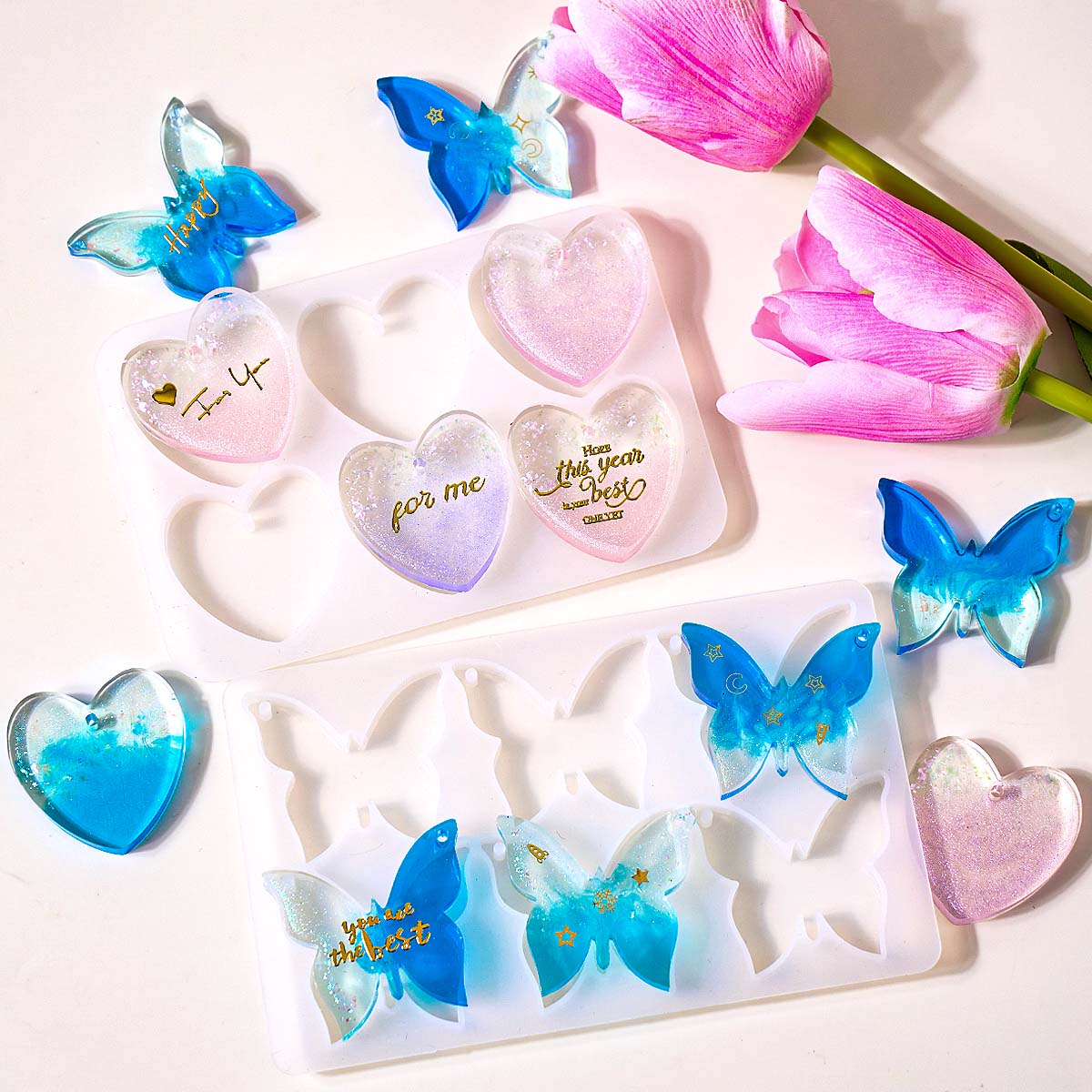 Six-hole with Holes Earring Si - Resin Art Epoxy 评论和价格