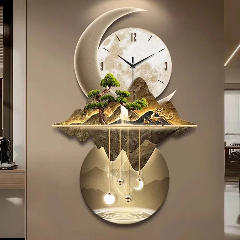 Art Mural Wall Clocks Led Mode - Resin Art Wall Clock 评论和价格