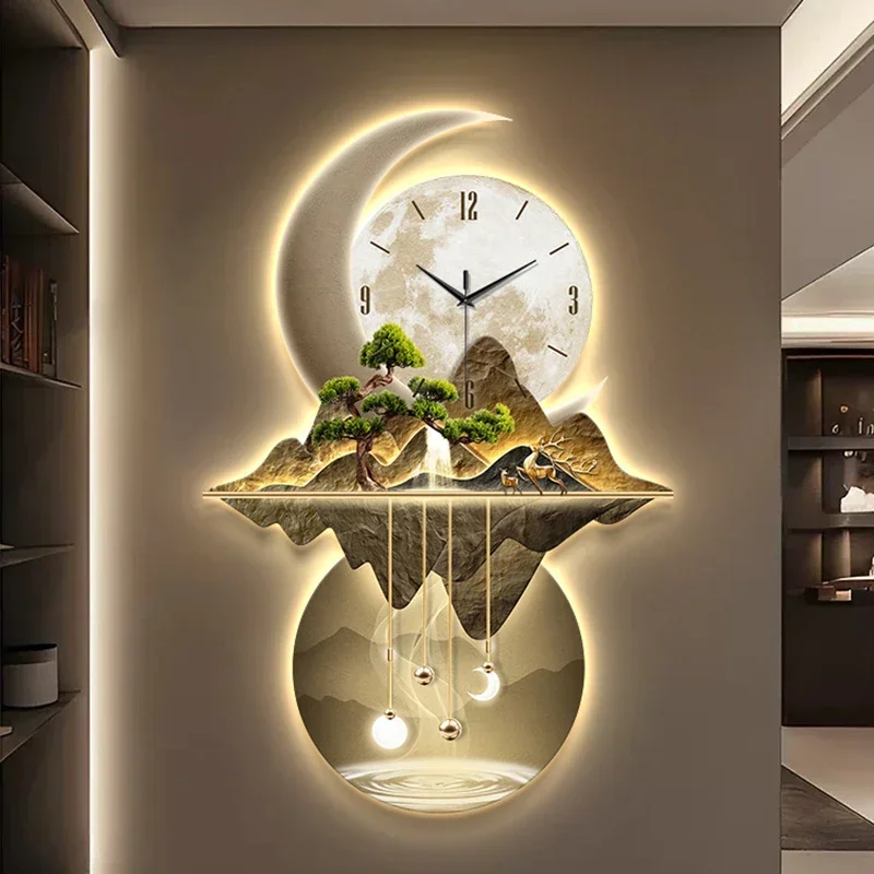 Art Mural Wall Clocks Led Mode - Resin Art Wall Clock 评论和价格