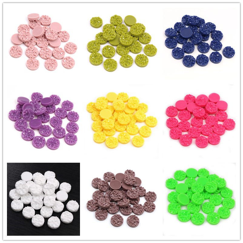 40pcs Resin Druzy Cabochons Do - Resin Art Earrings 评论和价格