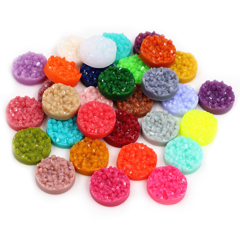 40pcs Resin Druzy Cabochons Do - Resin Art Earrings 评论和价格