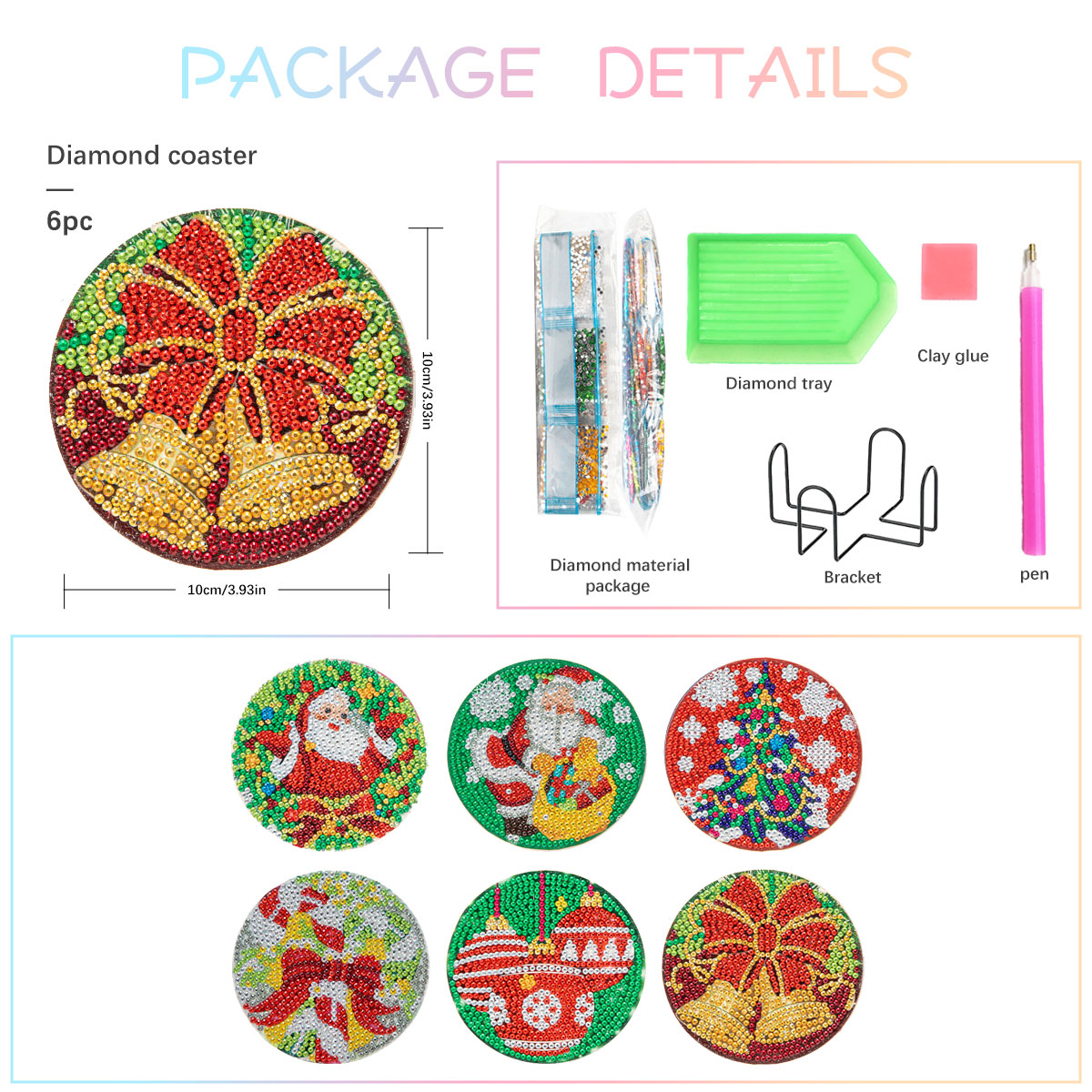 GATYZTORY 6pcs/Set DIY Diamond - Resin Art Coasters 评论和价格