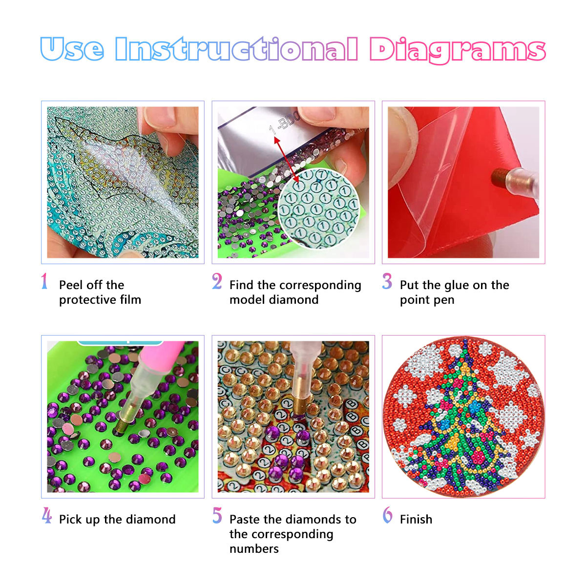 GATYZTORY 6pcs/Set DIY Diamond - Resin Art Coasters 评论和价格