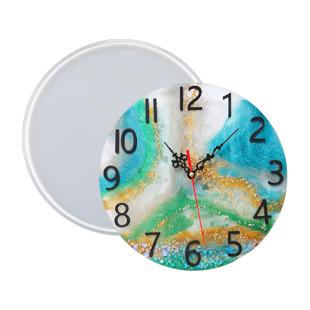DM283 Round Roman Numerals Epo - Resin Art Wall Clock 评论和价格