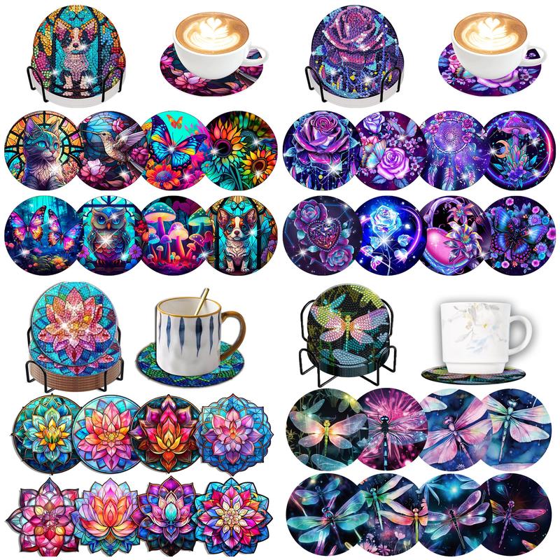 8pcs/Set DIY Diamond Painting  - Resin Art Coasters 评论和价格