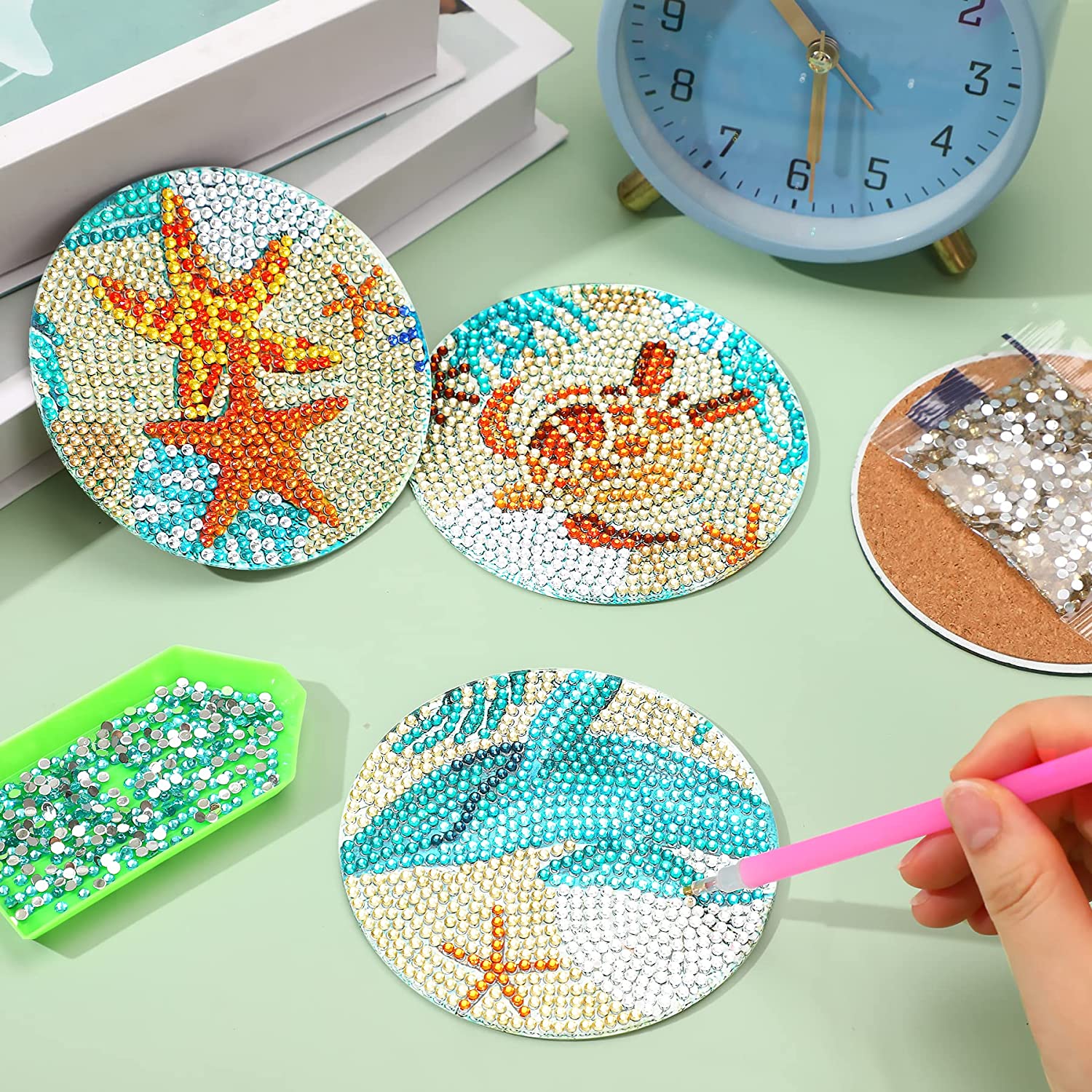 8pcs/Set DIY Diamond Painting  - Resin Art Coasters 评论和价格