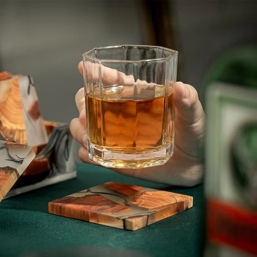 Wood Resin Coasters Square Cup - Resin Art Coasters 评论和价格