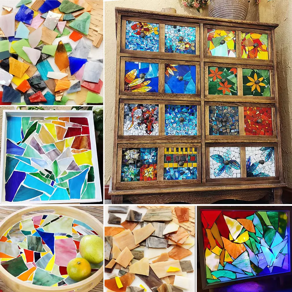 100g Mosaic Tiles Stained Glas - Resin Art Coasters 评论和价格