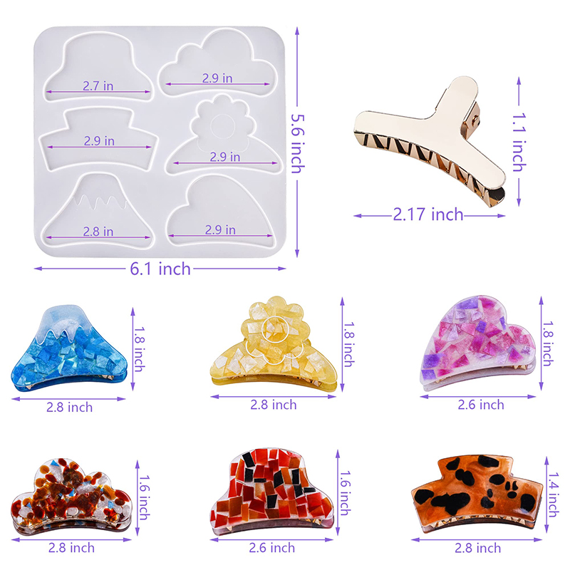 Hair Claw Clips Silicone Resin - Resin Art Uv 评论和价格