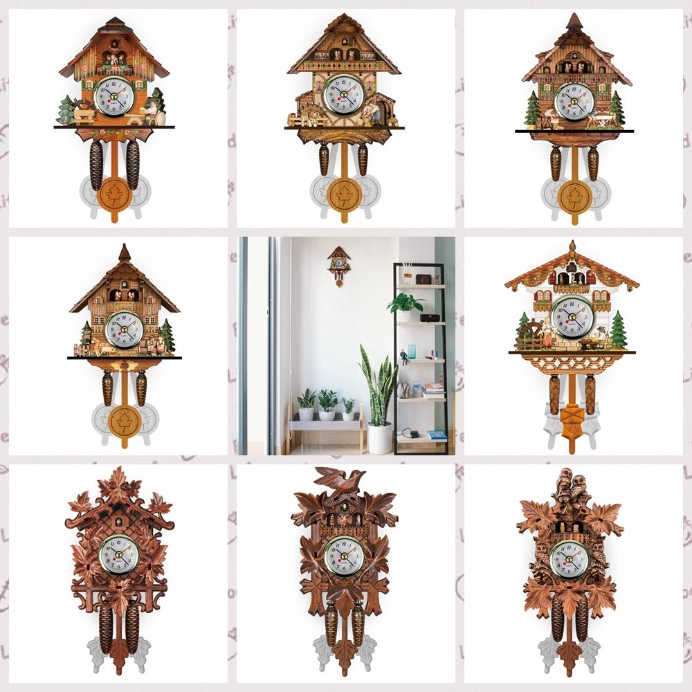 Clock Wall Wooden Wood Pendulu - Resin Art Wall Clock 评论和价格