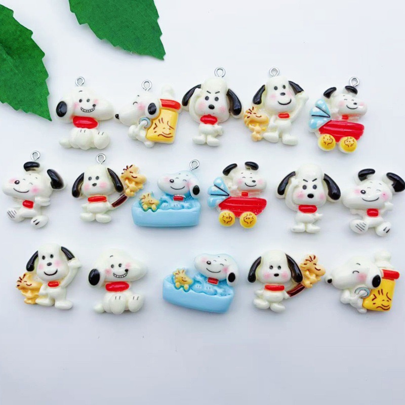 12pcs resin cartoon dog pendan - Resin Art Earrings 评论和价格