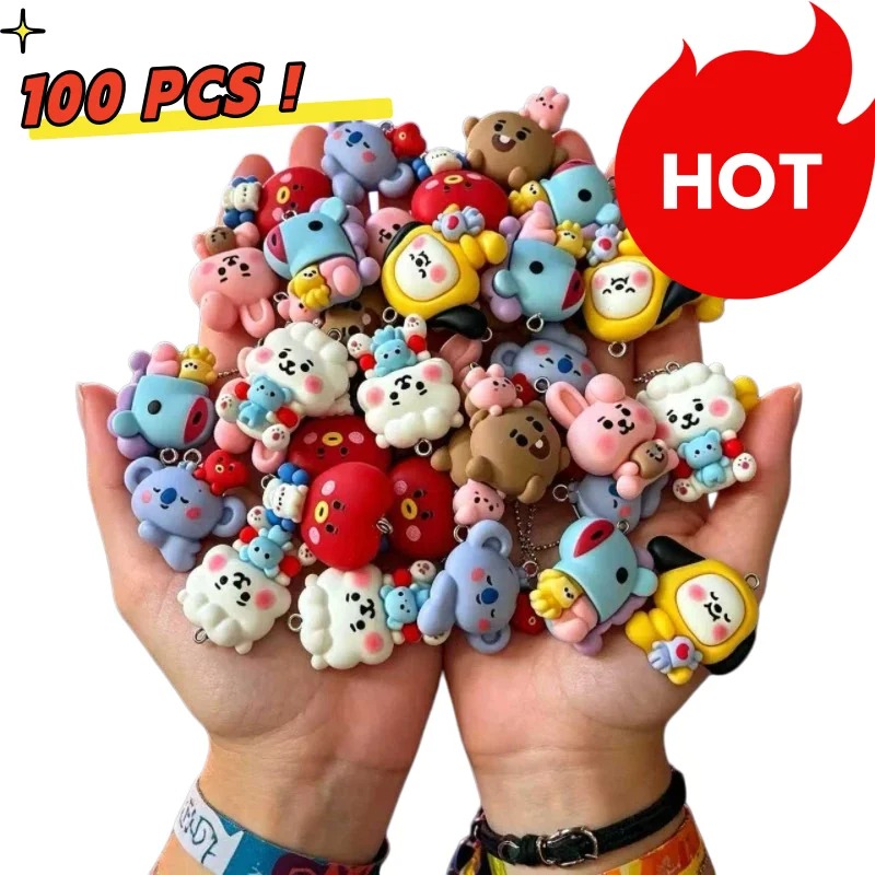7pcs BT21 Resin Cartoon Charm  - Resin Art Earrings 评论和价格