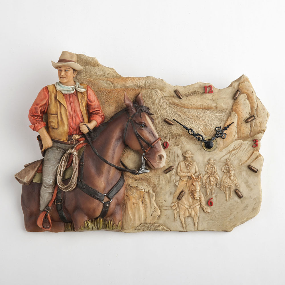 Vintage Western Cowboy Horse R - Resin Art Wall Clock 评论和价格
