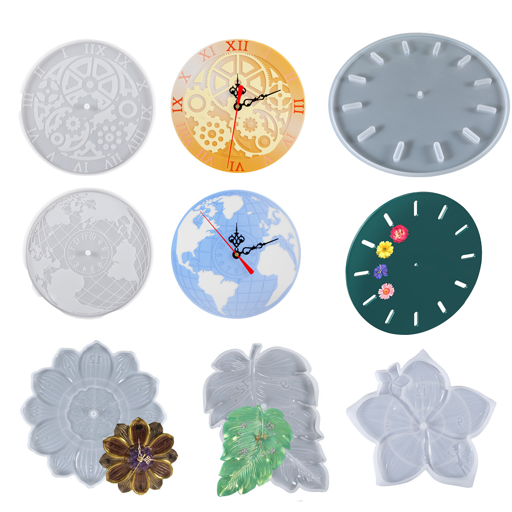 World Map Lotus Leaf Sakura Cl - Resin Art Wall Clock 评论和价格