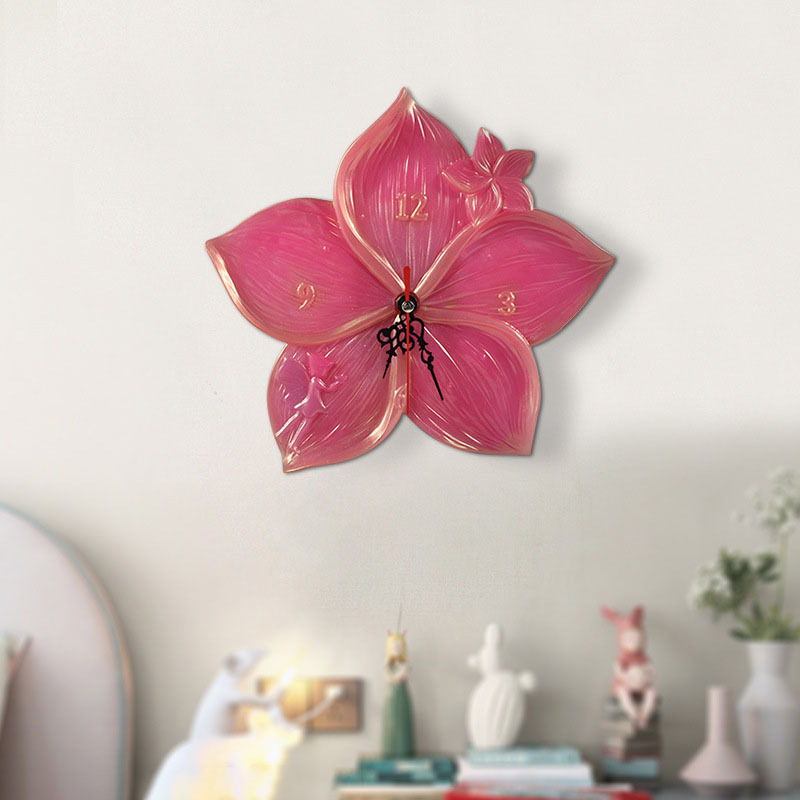 World Map Lotus Leaf Sakura Cl - Resin Art Wall Clock 评论和价格