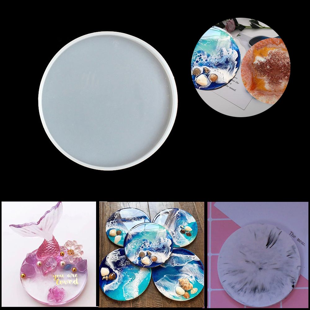 Transparent Fluid Arts Round C - Resin Art Coasters 评论和价格