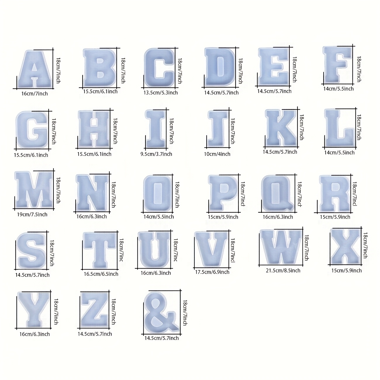 7-Inch Large Letter Resin Mold - Resin Art Epoxy 评论和价格