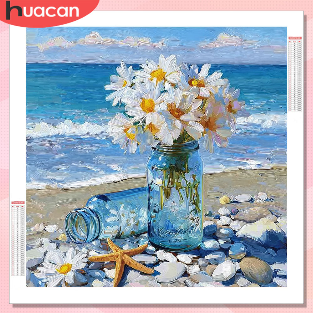 HUACAN Diamond Painting Daisy  - Resin Art Beach 评论和价格