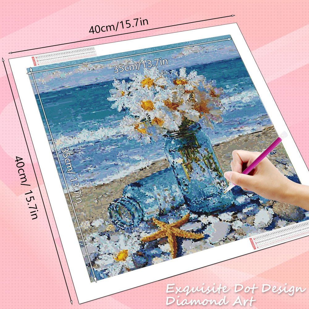 HUACAN Diamond Painting Daisy  - Resin Art Beach 评论和价格