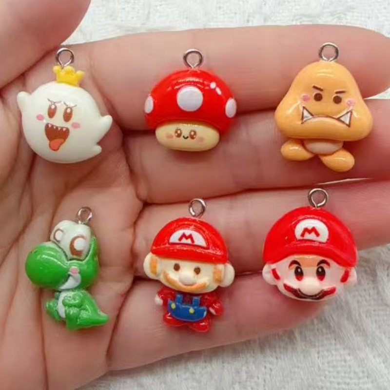 10pcs resin cartoon pendant, D - Resin Art Earrings 评论和价格