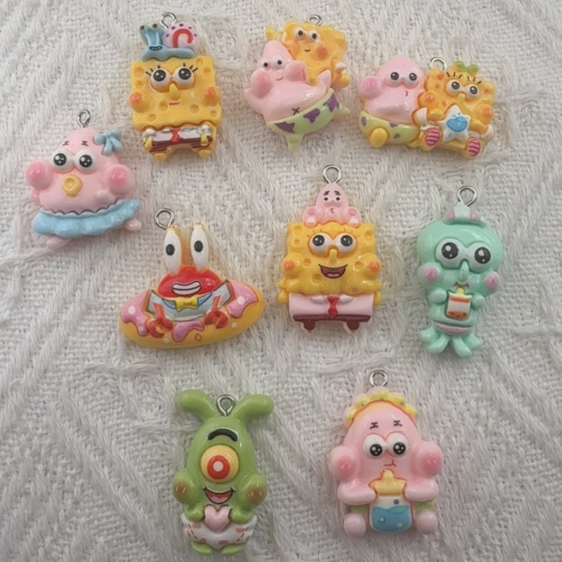 10pcs cartoon resin pendant, D - Resin Art Earrings 评论和价格