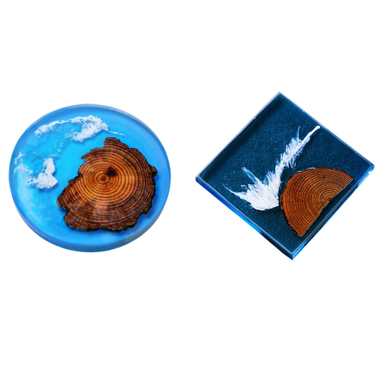 6pcs Epoxy Coasters Wooden Coa - Resin Art Coasters 评论和价格