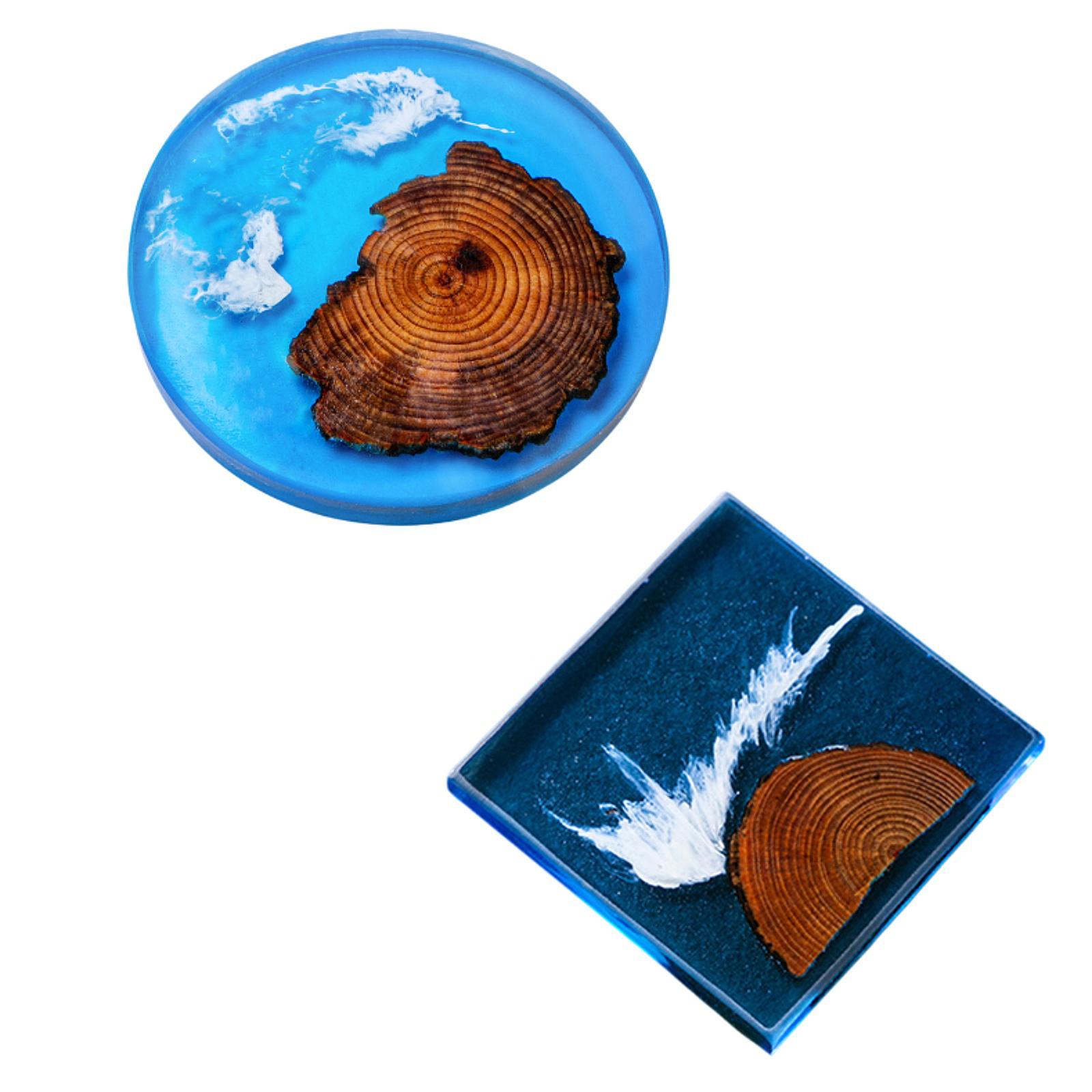 6pcs Epoxy Coasters Wooden Coa - Resin Art Coasters 评论和价格