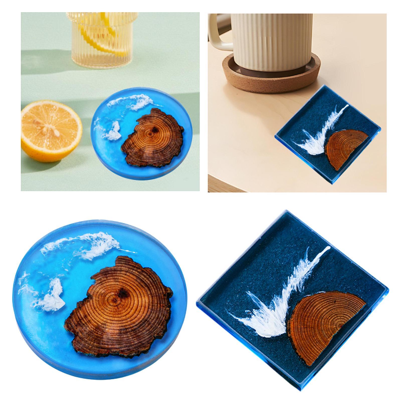 6pcs Epoxy Coasters Wooden Coa - Resin Art Coasters 评论和价格
