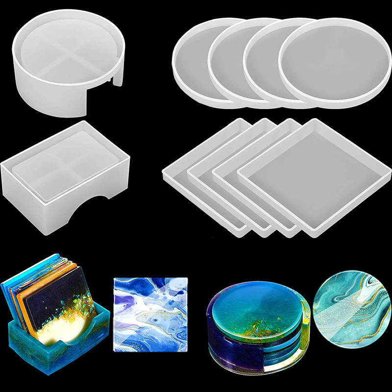 Round Square Coaster Silicone  - Resin Art Coasters 评论和价格