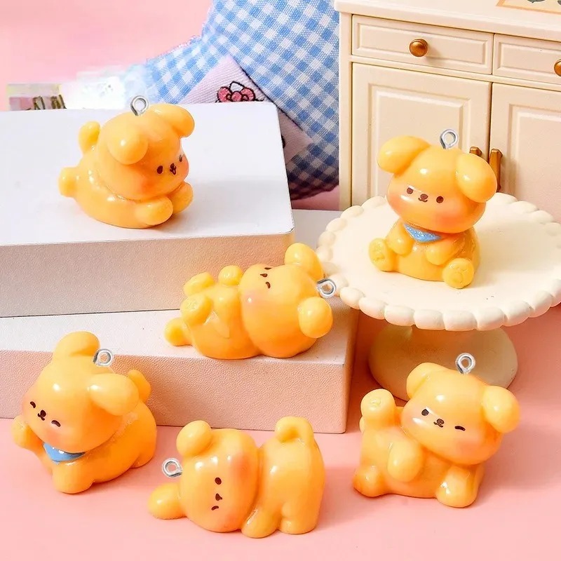 10Pcs Cute Cartoon Dog Acrylic - Resin Art Earrings 评论和价格