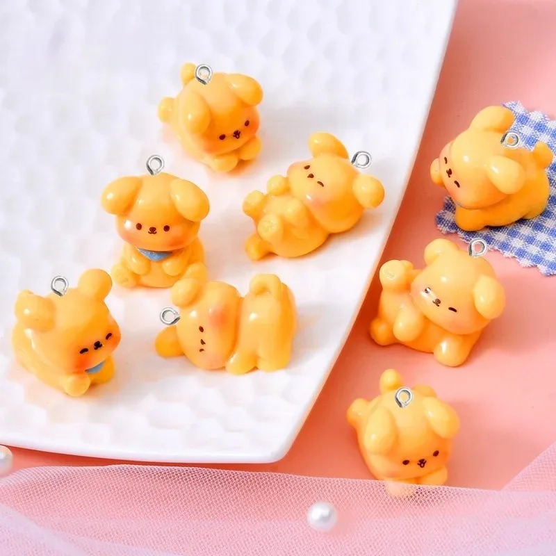 10Pcs Cute Cartoon Dog Acrylic - Resin Art Earrings 评论和价格