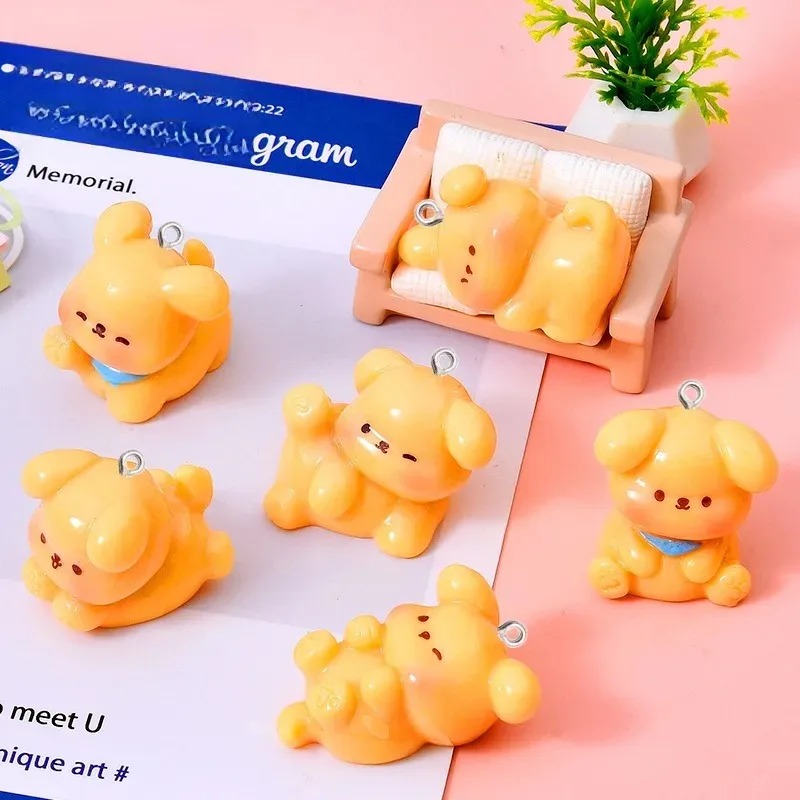 10Pcs Cute Cartoon Dog Acrylic - Resin Art Earrings 评论和价格