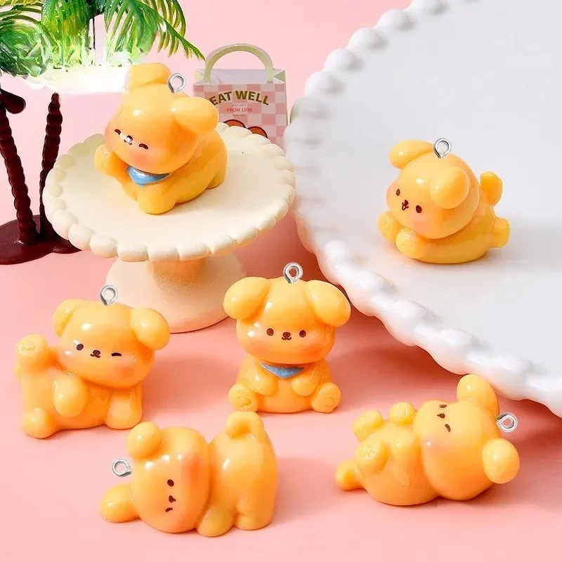 10Pcs Cute Cartoon Dog Acrylic - Resin Art Earrings 评论和价格