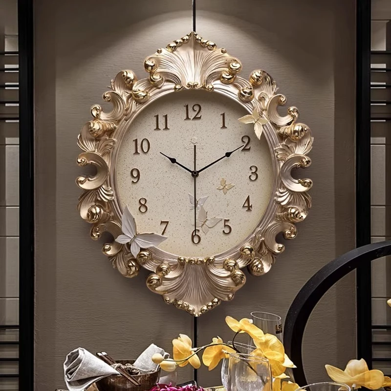 European Style Room Wall Clock - Resin Art Wall Clock 评论和价格