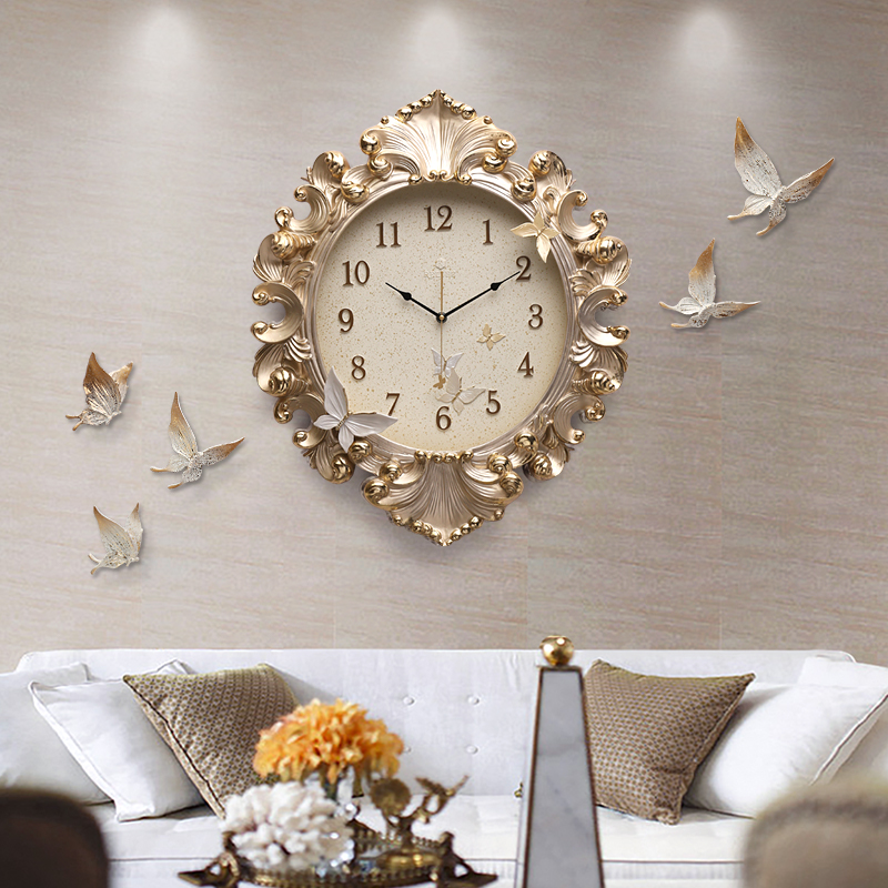 European Style Room Wall Clock - Resin Art Wall Clock 评论和价格