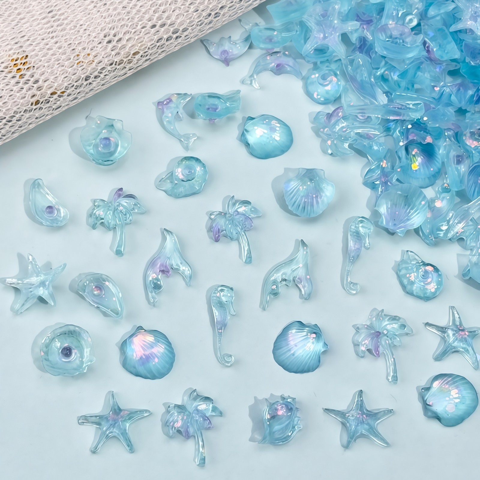 50PCS Dreamy Blue Sea Series R - Resin Art Beach 评论和价格