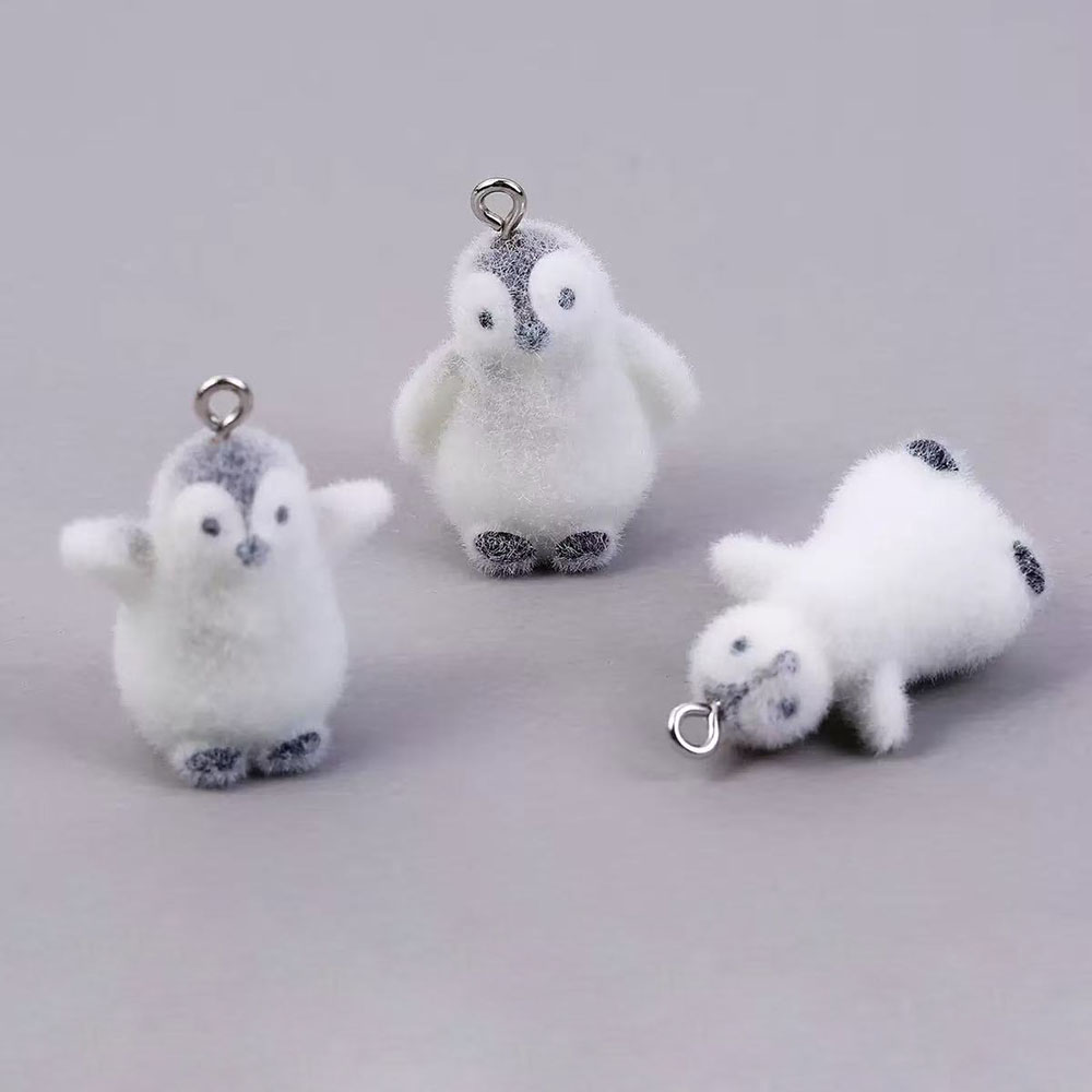 5pcs Flocking Small Penguin Re - Resin Art Earrings 评论和价格